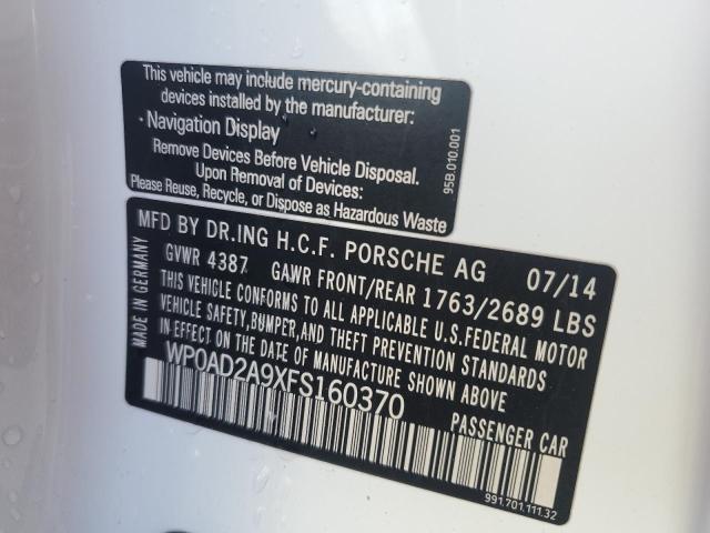 2015 PORSCHE 911 TURBO - WP0AD2A9XFS160370