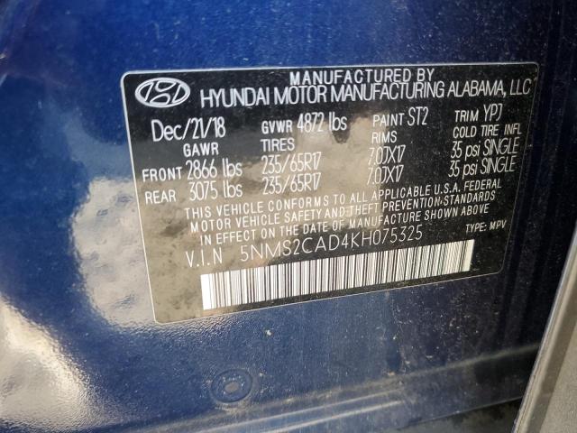 2019 HYUNDAI SANTA FE S - 5NMS2CAD4KH075325