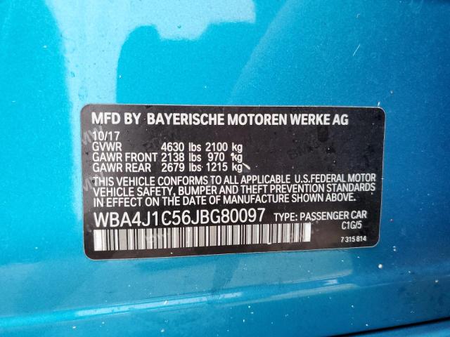 VIN WBA4J1C56JBG80097 2018 BMW 4 SERIES no.12