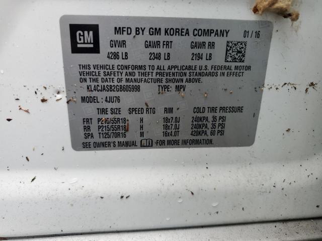 VIN KL4CJASB2GB605998 2016 Buick Encore no.14