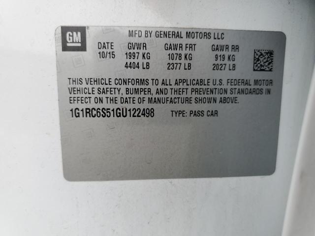 VIN 1G1RC6S51GU122498 2016 Chevrolet Volt, LT no.12