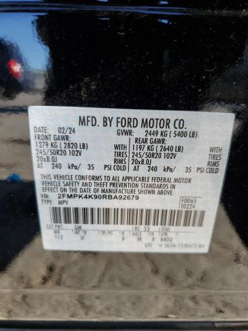 VIN 2FMPK4K90RBA92679 2024 Ford Edge, Titanium no.13