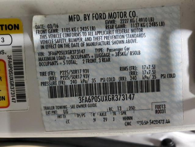 VIN 3FA6P0SUXGR373147 2016 Ford Fusion, Titanium Phev no.12