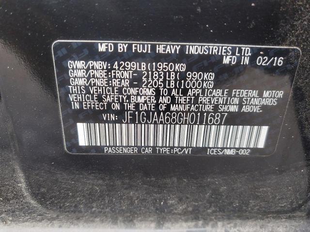2016 SUBARU IMPREZA - JF1GJAA68GH011687