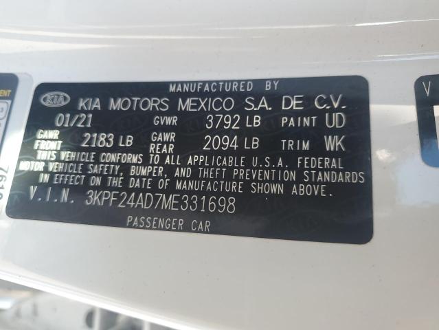 2021 KIA FORTE FE - 3KPF24AD7ME331698