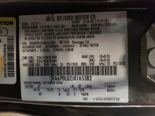 VIN 3FA6P0LU2JR165382 2018 Ford Fusion, Se Hybrid no.12