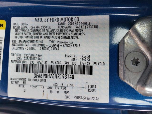 VIN 3FA6P0H76HR193148 2017 Ford Fusion, SE no.12