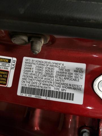 2022 HONDA CR-V EXL - 5J6RW2H87NL004770