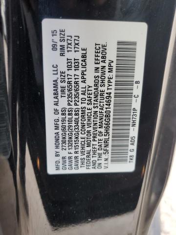 VIN 5FNRL5H66GB014694 2016 Honda Odyssey, Exl no.13