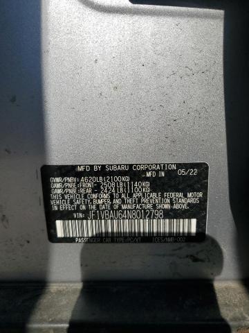 2022 SUBARU WRX GT JF1VBAU64N8012798