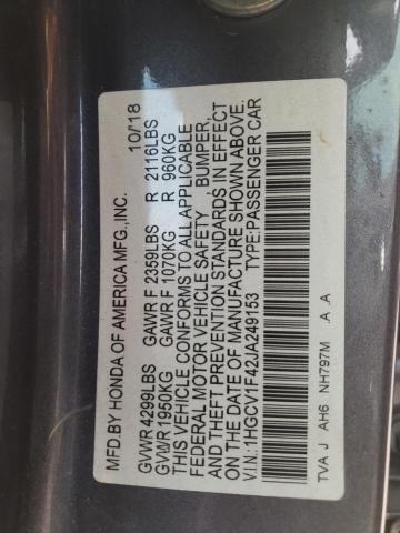 2018 HONDA ACCORD EX - 1HGCV1F42JA249153