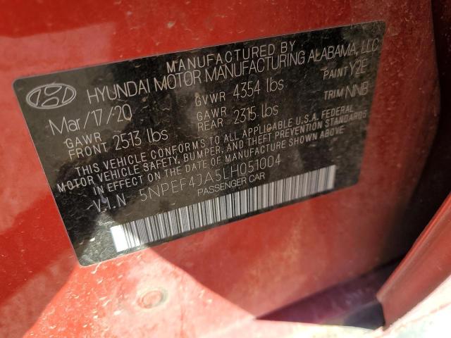 2020 HYUNDAI SONATA SEL - 5NPEF4JA5LH051004