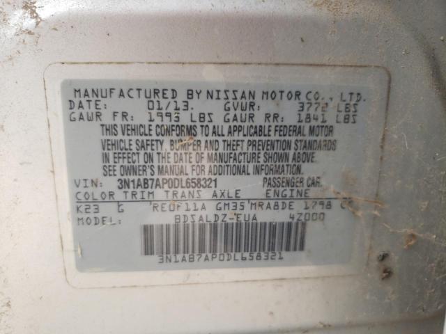 VIN 3N1AB7AP0DL658321 2013 Nissan Sentra, S no.12