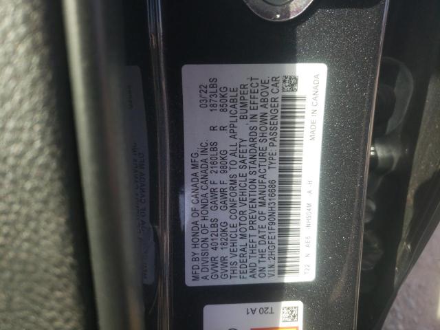 2022 HONDA CIVIC TOUR - 2HGFE1F90NH316686
