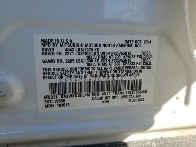 2015 MITSUBISHI OUTLANDER - 4A4AP3AU8FE013179