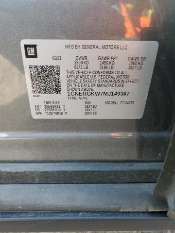 2021 CHEVROLET TRAVERSE L - 1GNERGKW7MJ149387