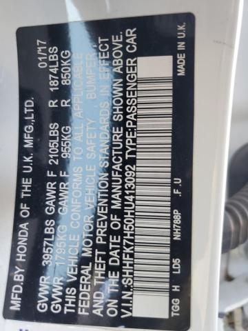 2017 HONDA CIVIC EX - SHHFK7H50HU413092