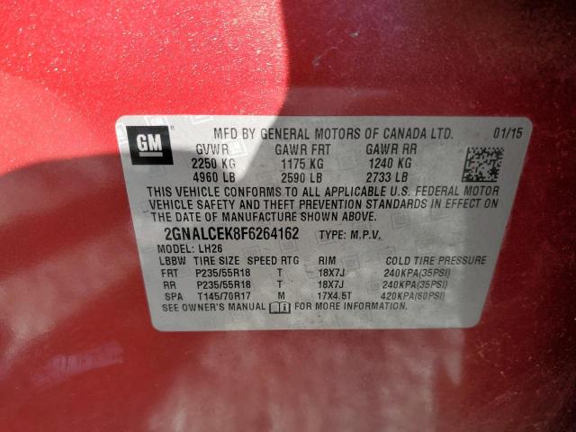 2015 CHEVROLET EQUINOX LT - 2GNALCEK8F6264162