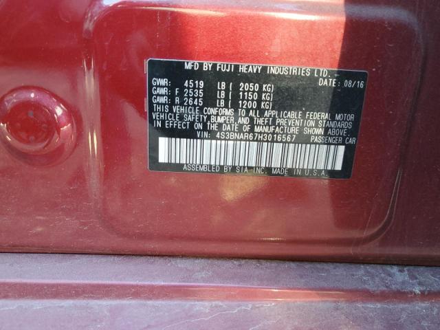2017 SUBARU LEGACY SPO 4S3BNAR67H3016567