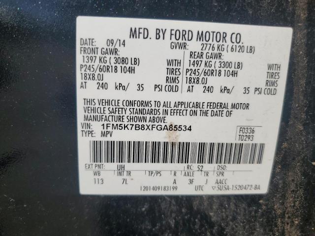 VIN 1FM5K7B8XFGA85534 2015 FORD EXPLORER no.13