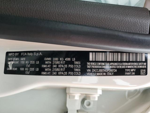 2016 JEEP RENEGADE L - ZACCJBBT4GPD66724