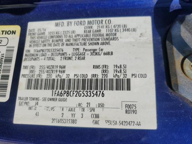 2016 FORD MUSTANG GT - 1FA6P8CF2G5335476