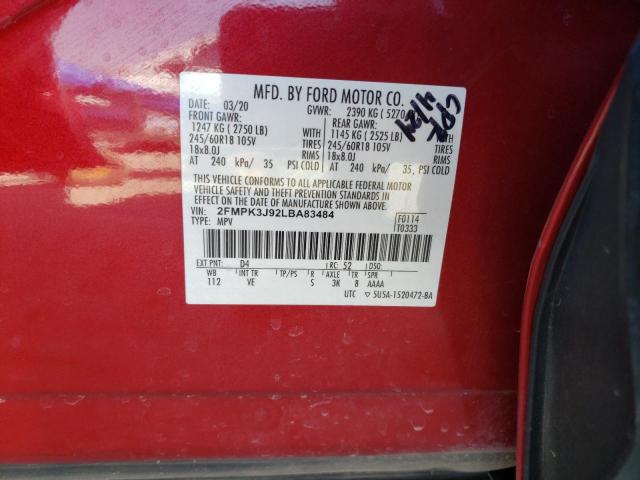 2020 FORD EDGE SEL - 2FMPK3J92LBA83484