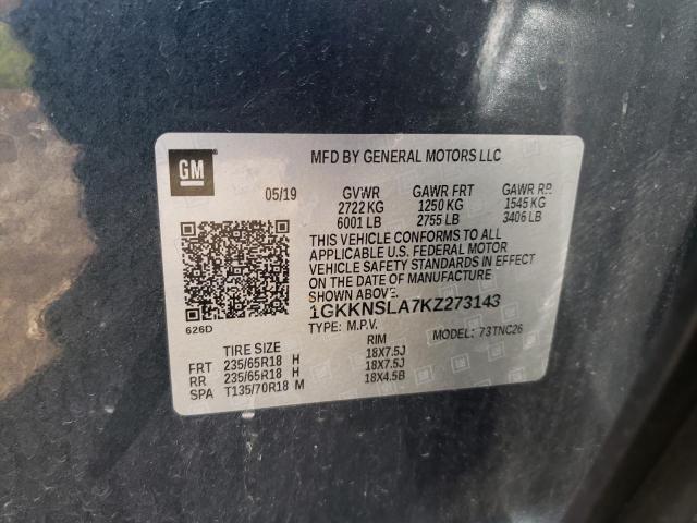 VIN 1GKKNSLA7KZ273143 2019 GMC Acadia, Sle no.13