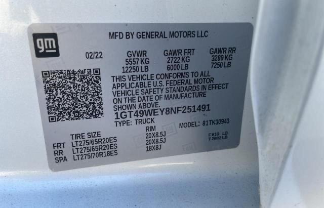 VIN 1GT49WEY8NF251491 2022 GMC Sierra, K3500 Denali no.10