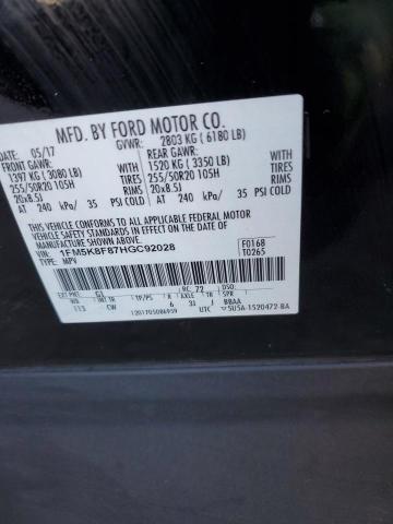 2017 FORD EXPLORER L - 1FM5K8F87HGC92028