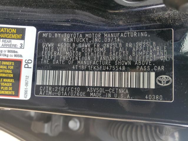 VIN 4T1BF1FK5FU475548 2015 Toyota Camry, LE no.12