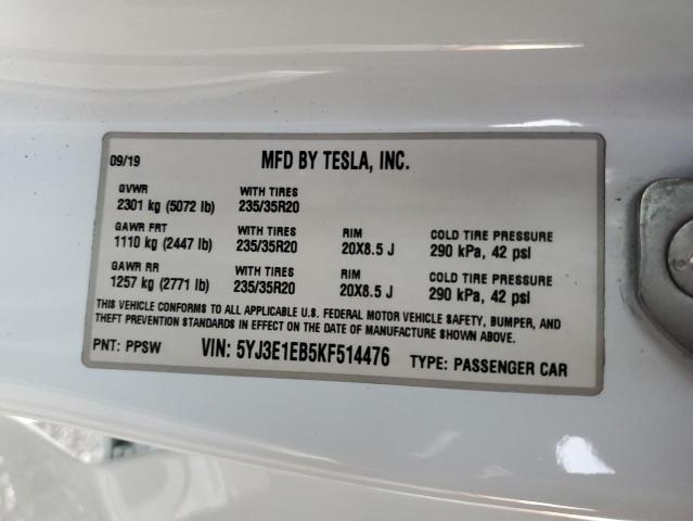 2019 TESLA MODEL 3 - 5YJ3E1EB5KF514476