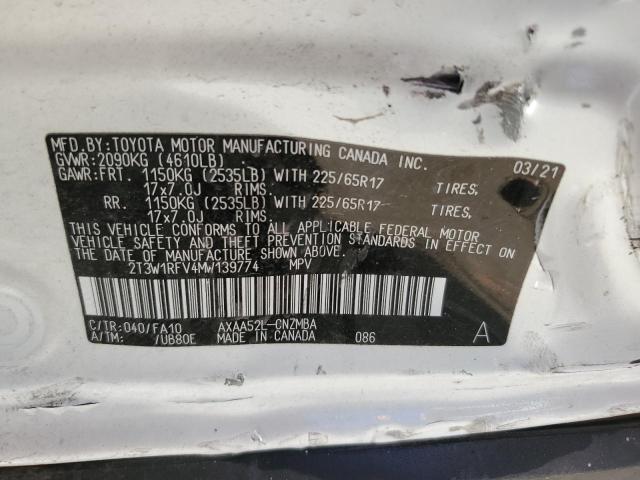 2021 TOYOTA RAV4 XLE - 2T3W1RFV4MW139774
