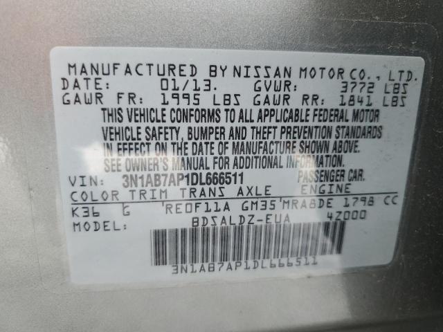 VIN 3N1AB7AP1DL666511 2013 Nissan Sentra, S no.13