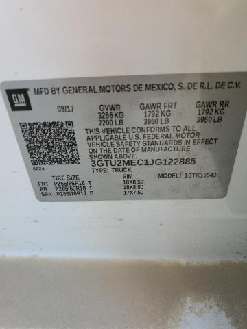 2018 GMC SIERRA K15 - 3GTU2MEC1JG122885