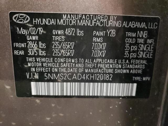 2019 HYUNDAI SANTA FE S - 5NMS2CAD4KH120182