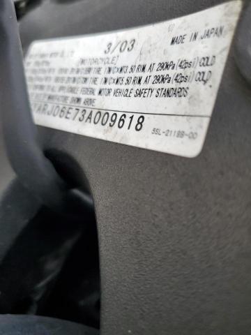 2003 YAMAHA YZFR6 L JYARJ06E73A009618