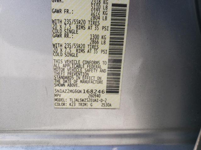 2016 NISSAN MURANO S - 5N1AZ2MG6GN168246