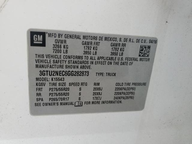 2016 GMC SIERRA 3GTU2NEC6GG282873
