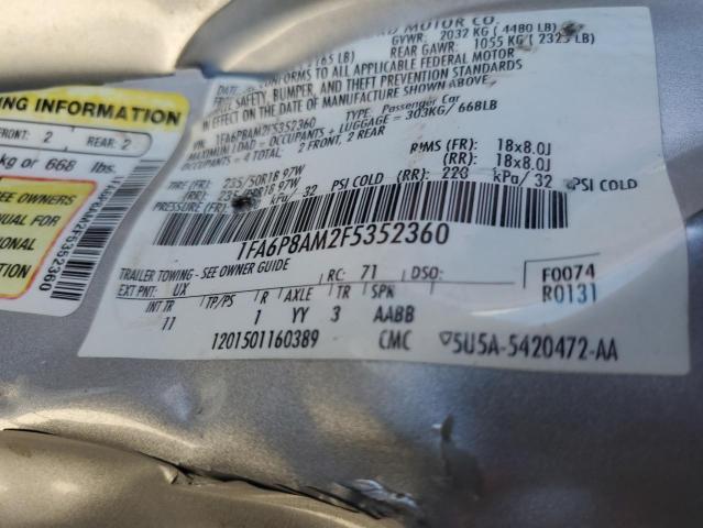 VIN 1FA6P8AM2F5352360 2015 Ford Mustang no.13