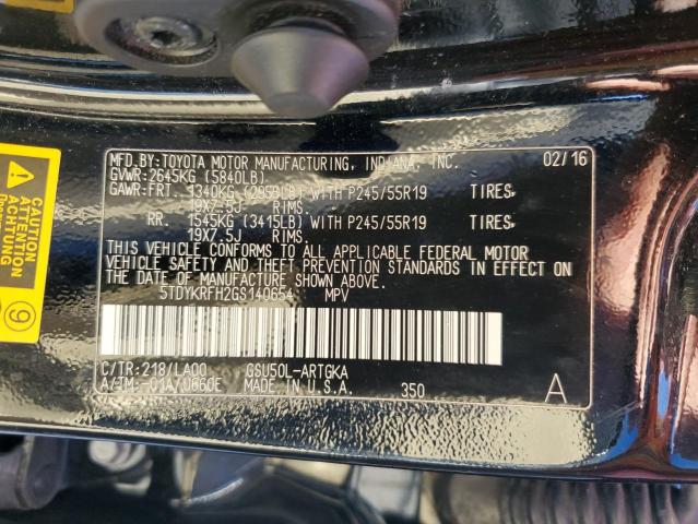 2016 TOYOTA HIGHLANDER - 5TDYKRFH2GS140654