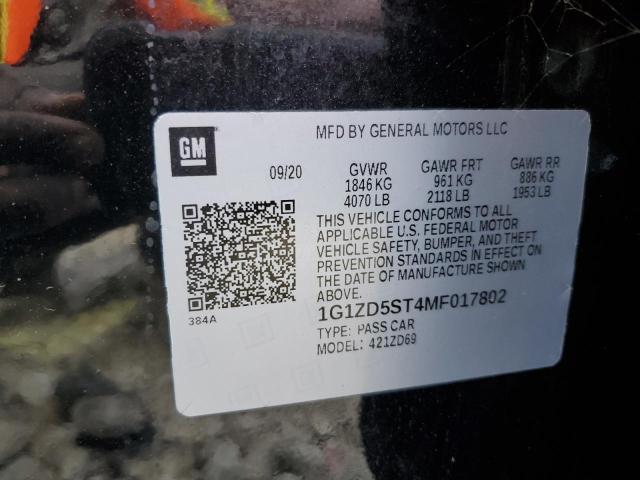 2021 CHEVROLET MALIBU LT - 1G1ZD5ST4MF017802