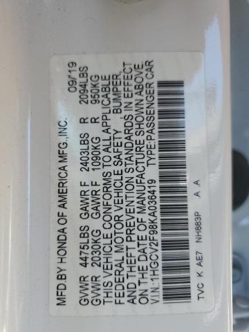 2019 HONDA ACCORD TOU - 1HGCV2F98KA036419