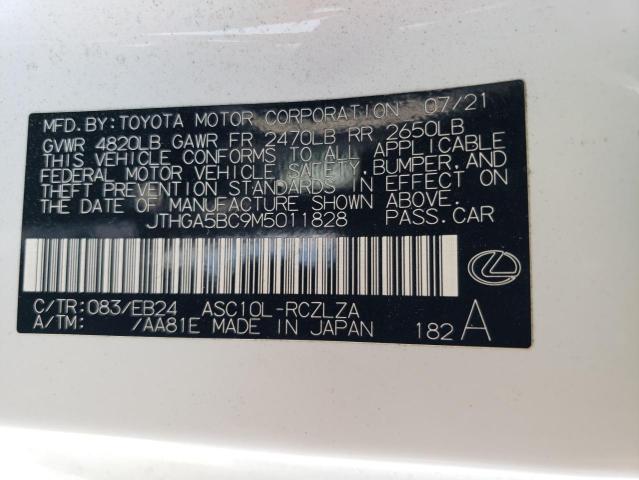 2021 LEXUS RC 300 BAS JTHGA5BC9M5011828
