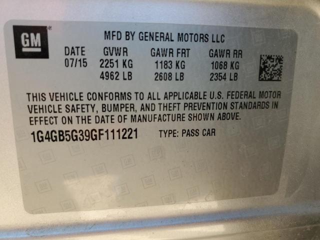 VIN 1G4GB5G39GF111221 2016 Buick Lacrosse no.12