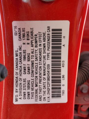 2016 HONDA CIVIC LX - 2HGFC2F58GH541059