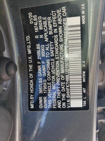 2020 HONDA CIVIC EXL - SHHFK7H88LU215010
