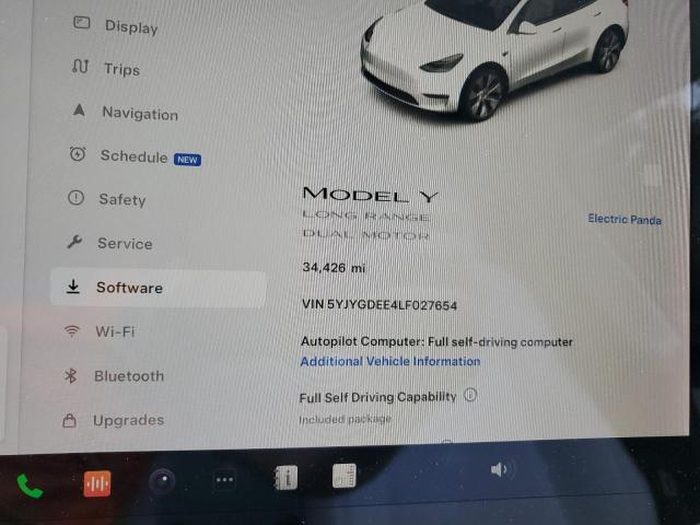 2020 TESLA MODEL Y - 5YJYGDEE4LF027654