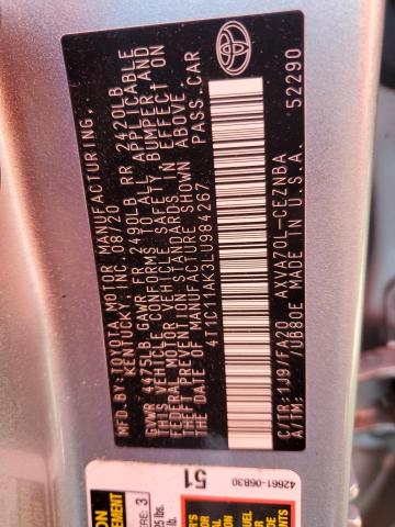 VIN 4T1C11AK3LU984267 2020 Toyota Camry, LE no.12