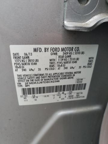 VIN 2FMDK3J97DBC62396 2013 FORD EDGE no.13